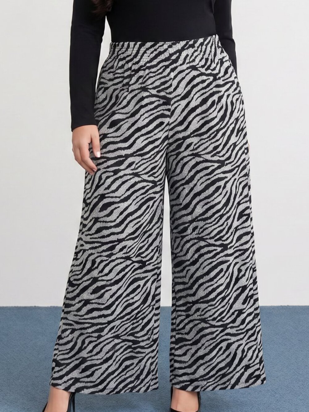 Shannon Passero Zebra Print Wide Leg Pants